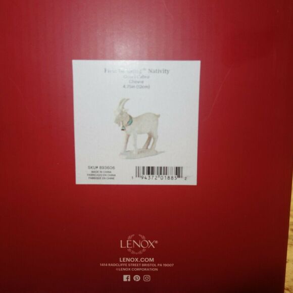 NEW Lenox First Blessing Nativity Goat Porcelain Figurine In Box W/ COA - Picture 7 of 11